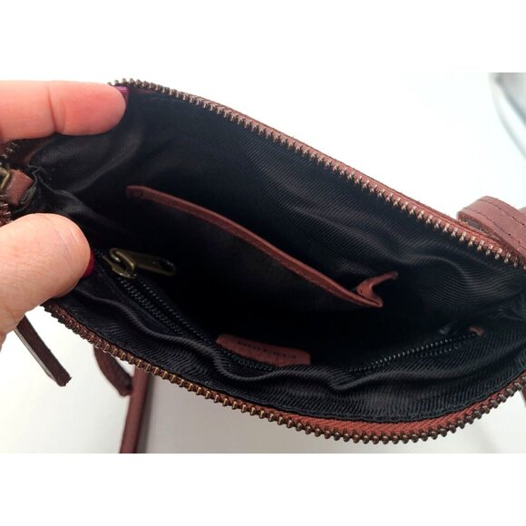 Cochoa Soft Pebbled Brown Leather Crossbody Bag Handbag Lots of Pockets Unused - Picture 7 of 10